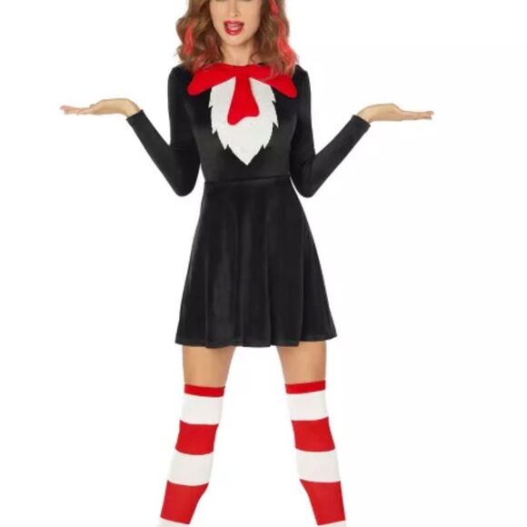 Spirit Other - Spirit Halloween Cat in the Hat Dress Costume Women's XL Multicolor NIP